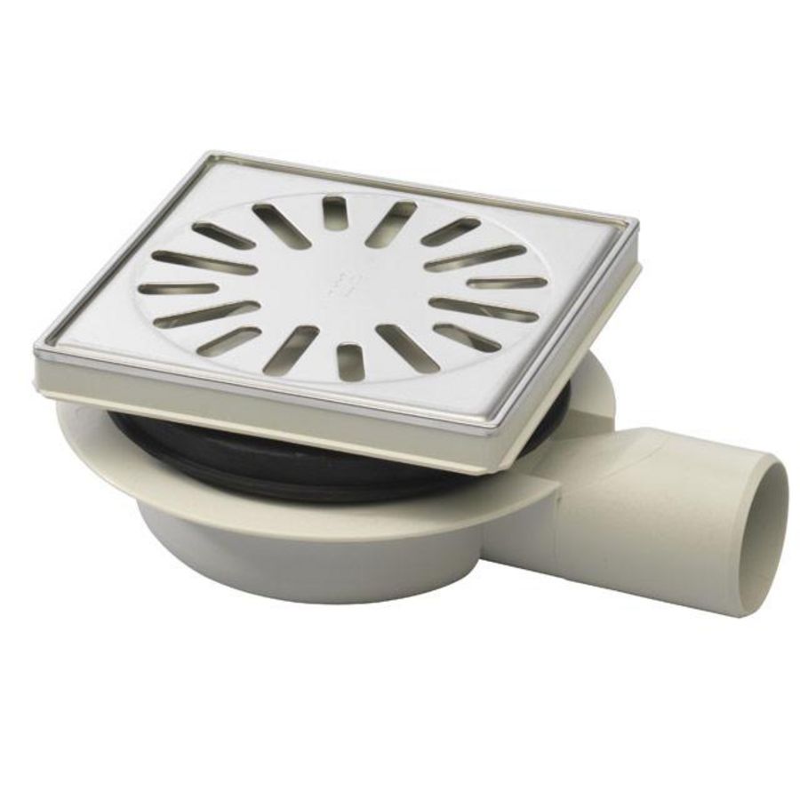 Vloerput 146x146mm ws32 rooster RVS+sierrand zijuitl.