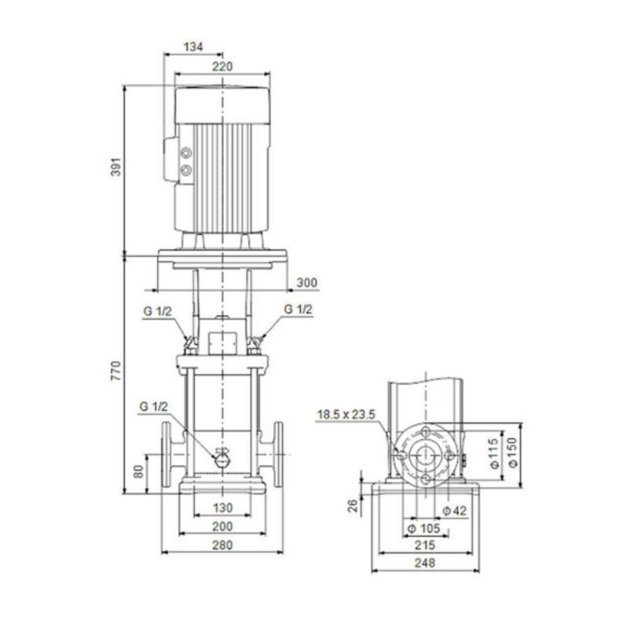 Centrifugaalpomp CRN10-14 A-FGJ-G-V-HQQV 3x400D 50 Hz