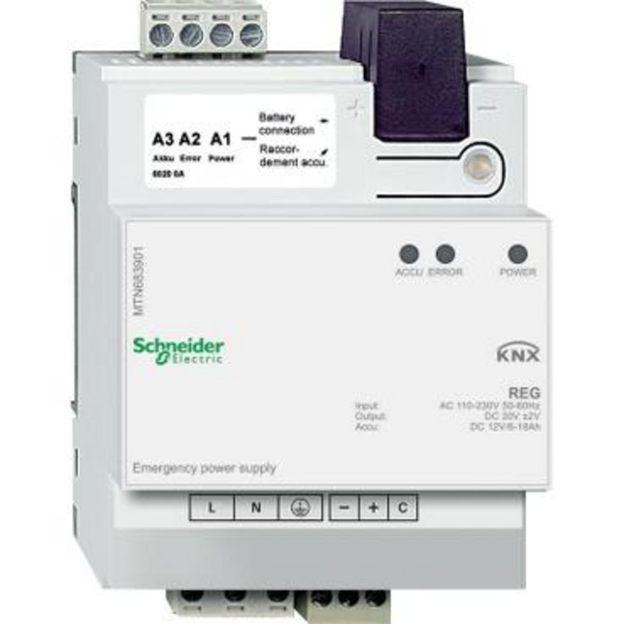Noodstroomvoeding REG Lichtgrijs KNX