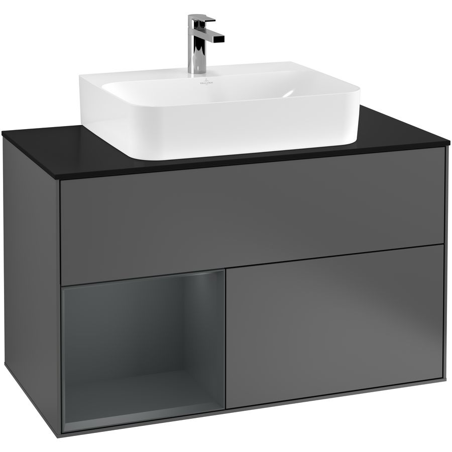 Wastafelonderkast Finion 1000x603x501mm Antr. Matt Lacquer F112HGGK