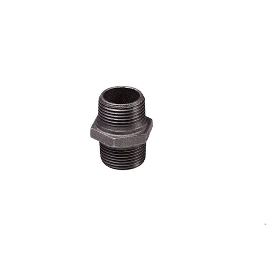 Dubbele nippel malleabel nr.280 verzinkt 1.1/2"bt.