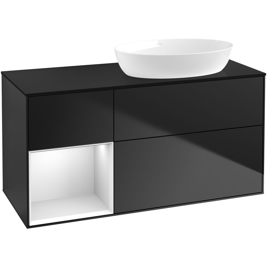 Wastafelonderkast Finion 1200x603x501mm Black Matt Lacquer FA42MTPD
