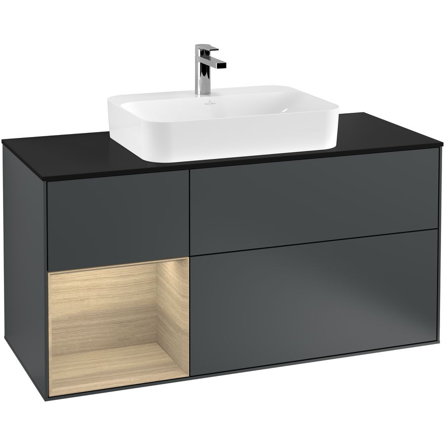 Wastafelonderkast Finion 1200x603x501mm Mid.Blue Matt Lacquer G412PCHG