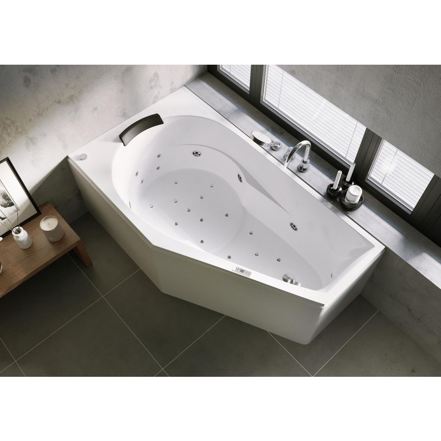 Whirlpool Yukon Rihopool links 160x90cm systeem BLISS links hoogglans wit