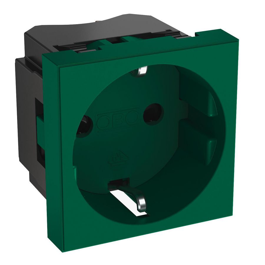 Stopcontact 45x45x42 Polycarbonate Eco mat groen