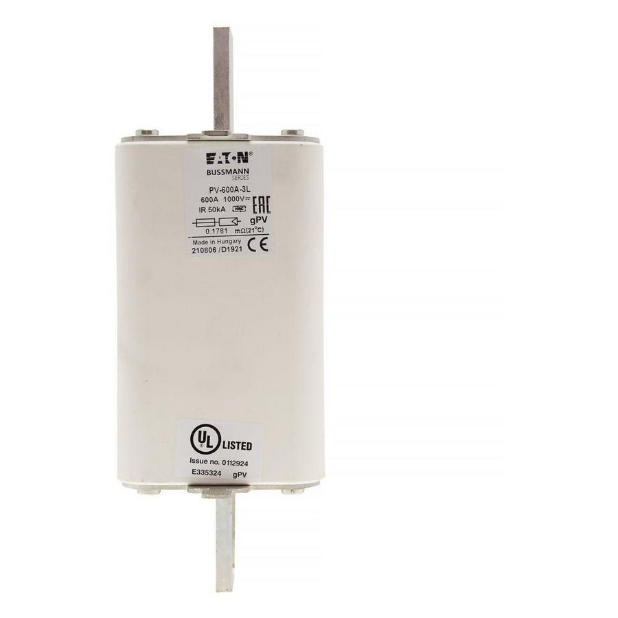 Zekering hoge snelheid 600A DC 1000V 50kA 3L gPV UL IEC