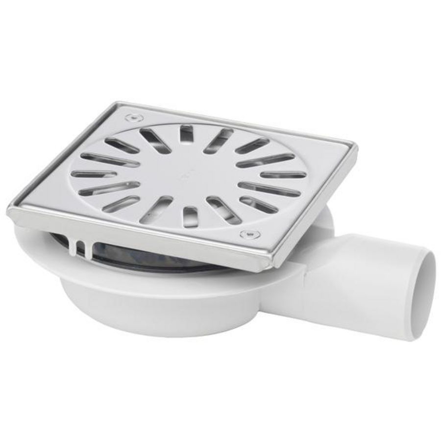 Vloerput 146x146mm ws32 vastrooster RVS304+sierrand zijuitl.