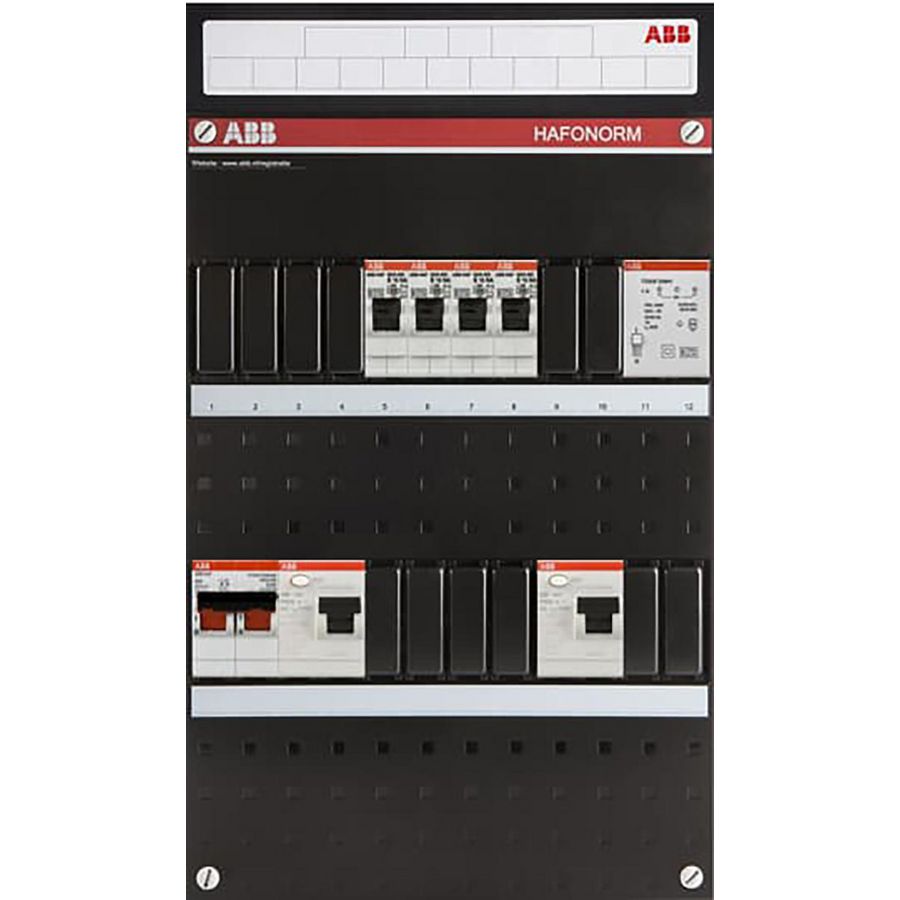 Groepenkast stekerbaar 4 groepen achter 2 als 2-pol 1SPF006983F1028