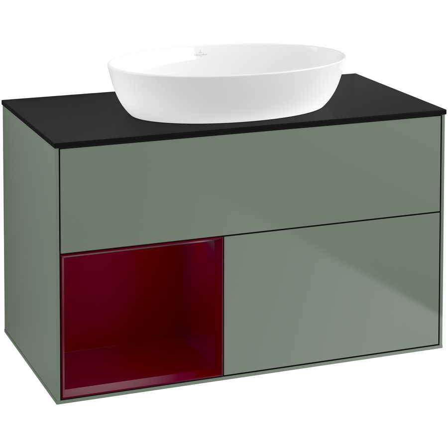 Wastafelonderkast Finion 1000x603x501mm Olive Matt Lacquer FA12HBGM