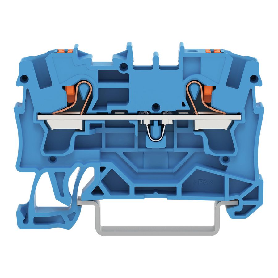 2-draads rijgklem Met drukknop 4 mm² blauw VVE=50