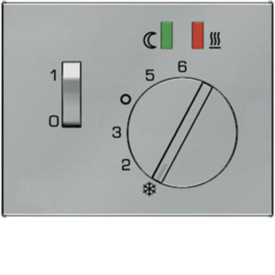 Centraalstuk regelknop wip 2 LEDs roestvrij edelstaal gel