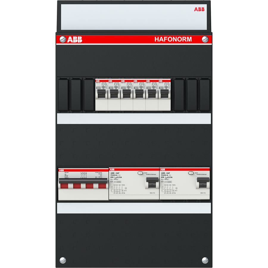 Groepenkast stekerbaar 6 groepen achter 2 als 4-pol 1SPF006983F1016