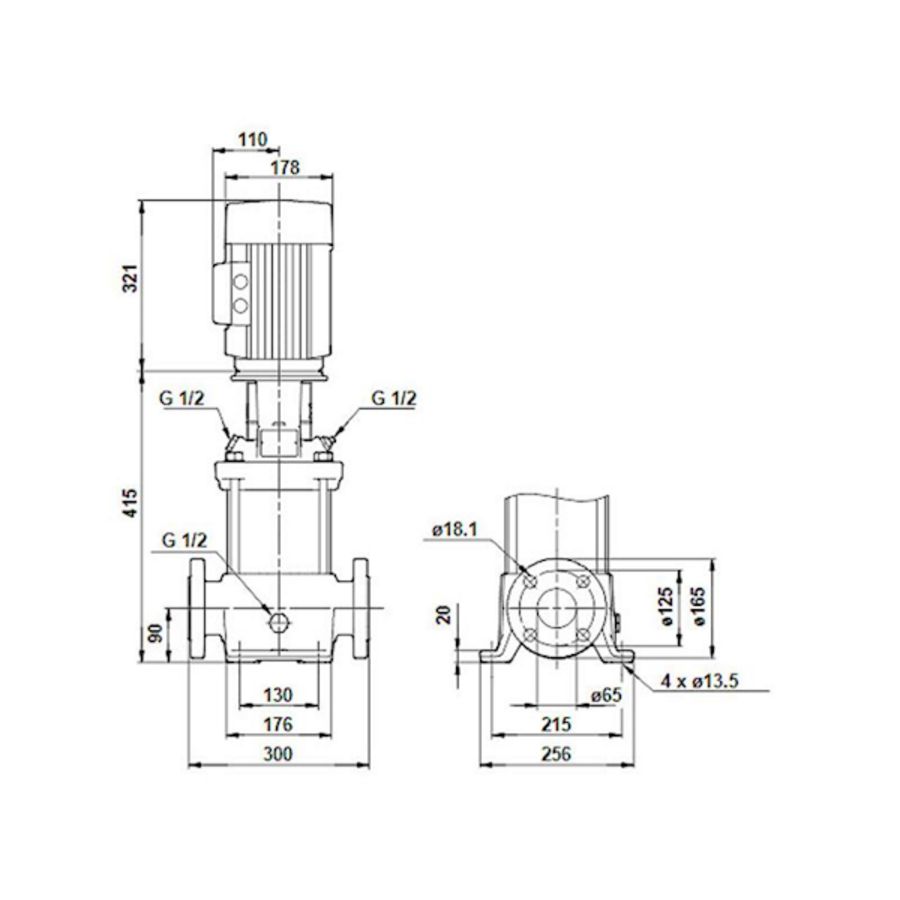 Centrifugaalpomp CR15-02 A-F-A-E-HQQE 3x400D 50 Hz