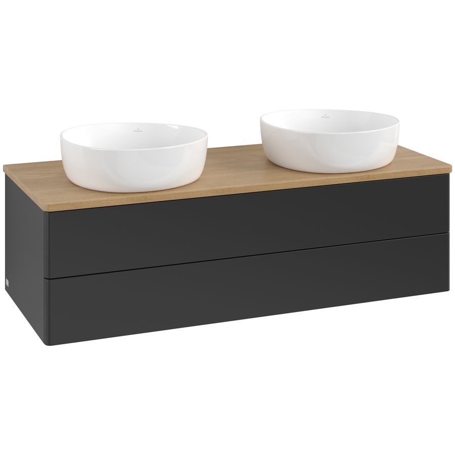 Wastafelonderkast Antao 1200x360x500mm Black Matt Lacquer K24011PD