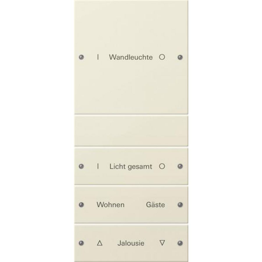 Wippenset 4-voudig (1+3) beschr. System 55 creme wit(gel.)