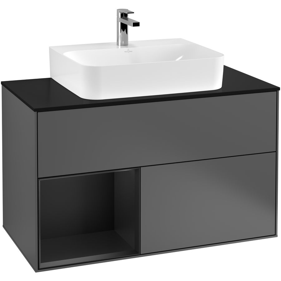 Wastafelonderkast Finion 1000x603x501mm Antr. Matt Lacquer F112PDGK