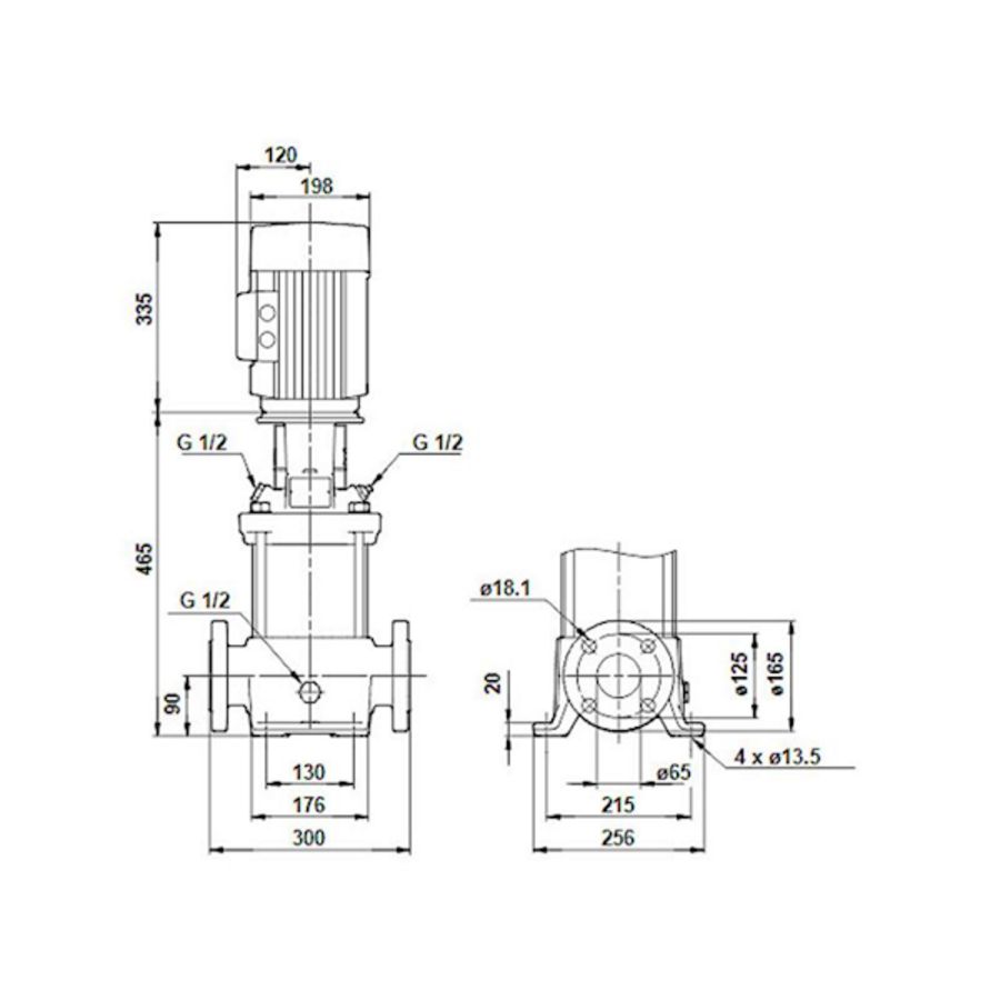 Centrifugaalpomp CR15-03 A-F-A-E-HQQE 3x400D 50 Hz