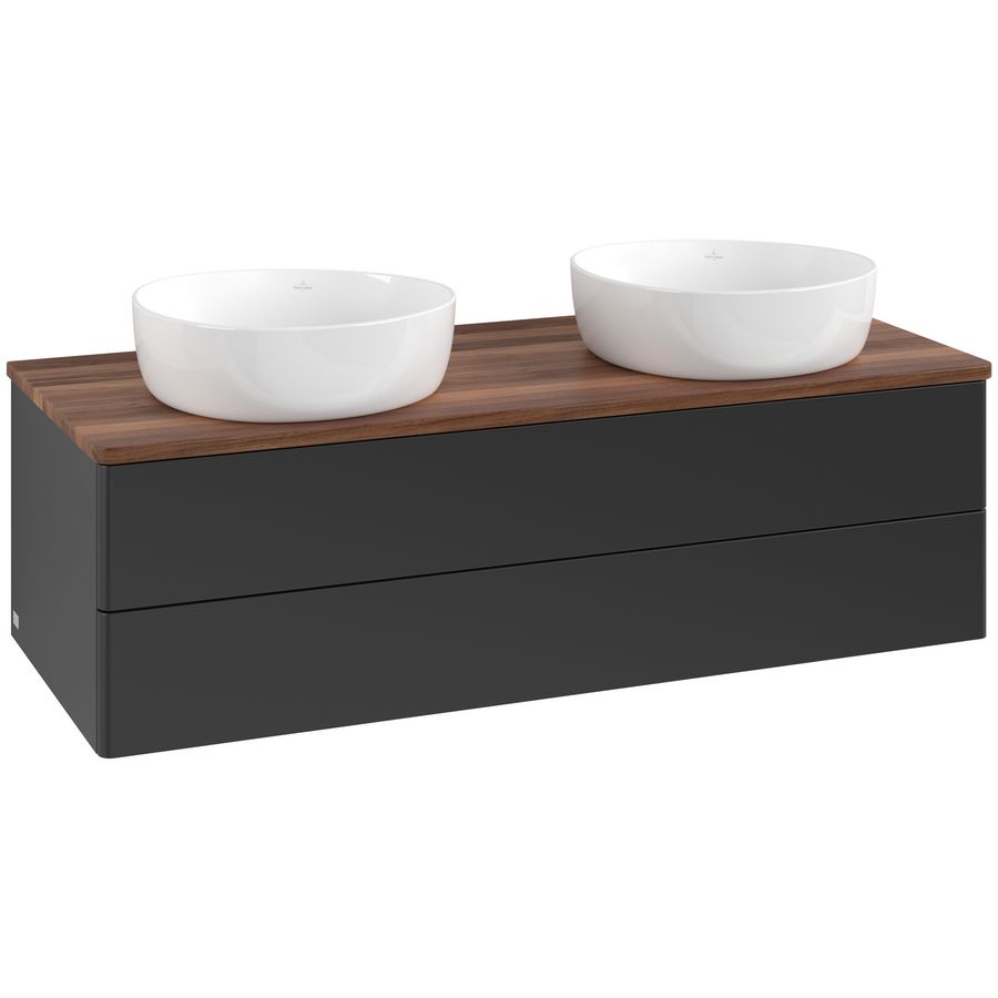 Wastafelonderkast Antao 1200x360x500mm Black Matt Lacquer K24012PD