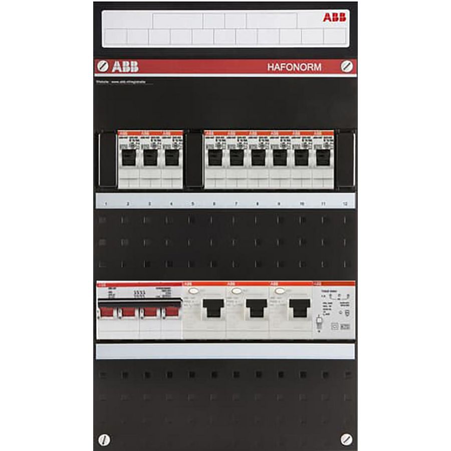 Groepenkast stekerbaar 9 groepen achter 3 als 2-pol 1SPF006983F1019