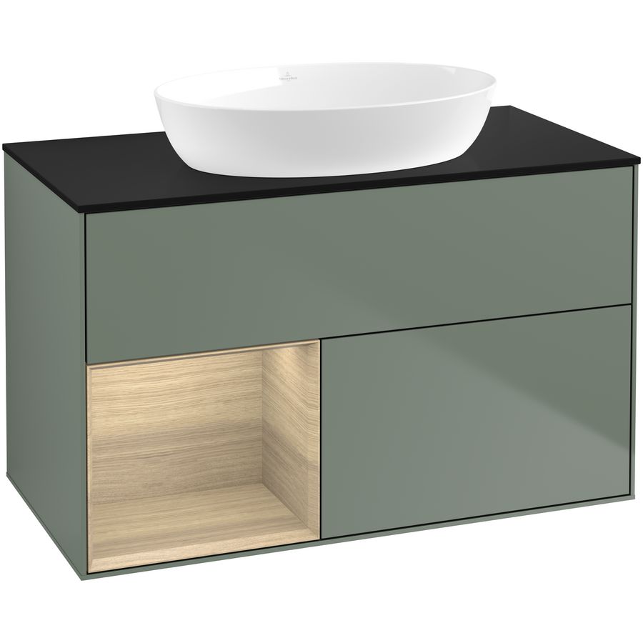 Wastafelonderkast Finion 1000x603x501mm Olive Matt Lacquer FA12PCGM