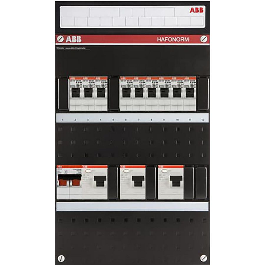 Groepenkast stekerbaar 9 groepen achter 3 als 2-pol 1SPF006983F1017