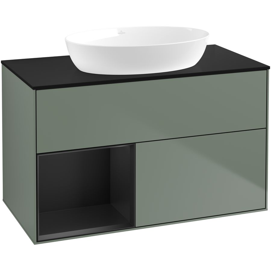 Wastafelonderkast Finion 1000x603x501mm Olive Matt Lacquer FA12PDGM