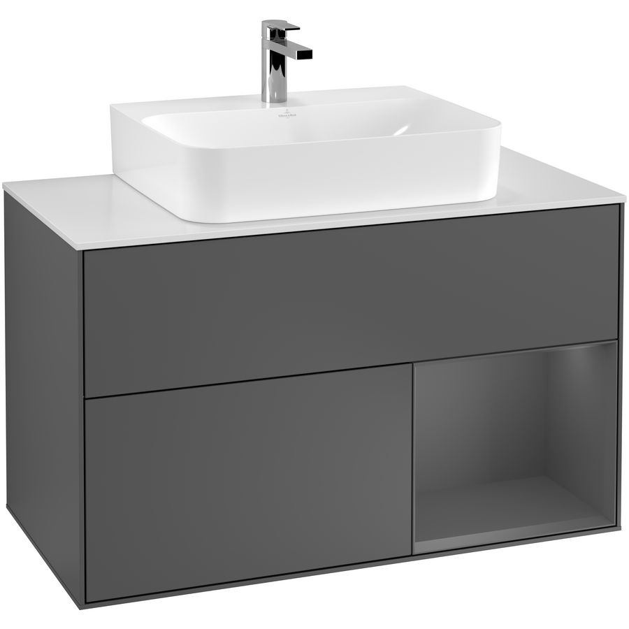 Wastafelonderkast Finion 1000x603x501mm Antr. Matt Lacquer F121GKGK