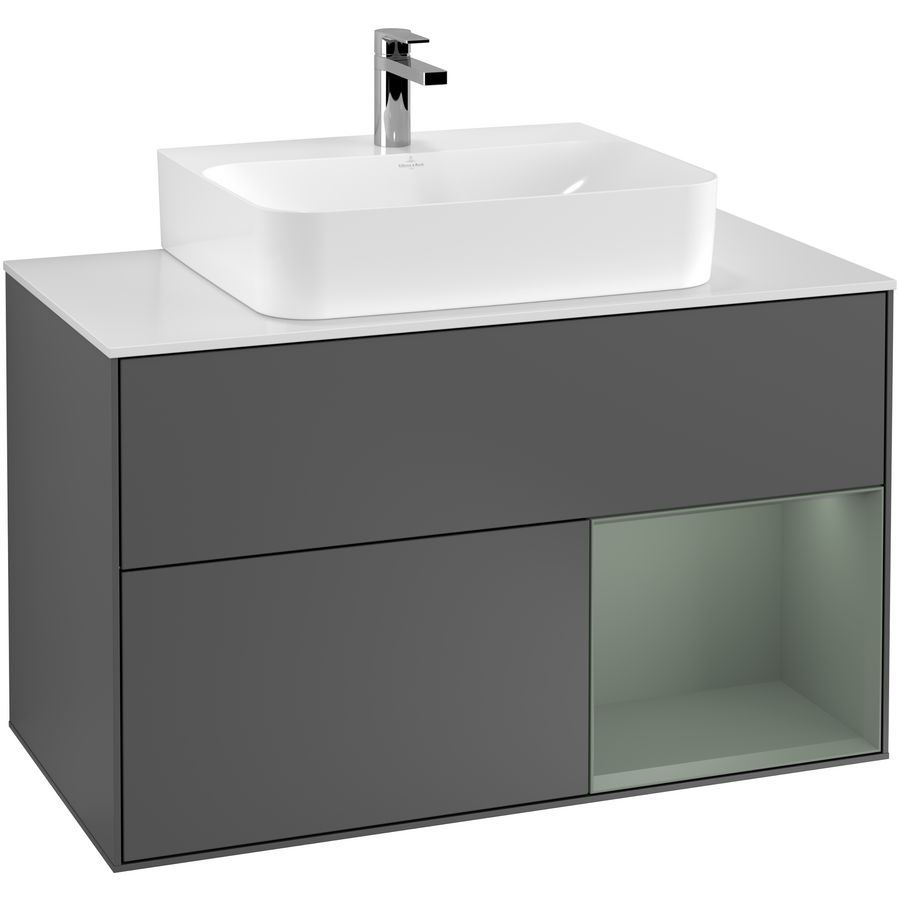 Wastafelonderkast Finion 1000x603x501mm Antr. Matt Lacquer F121GMGK