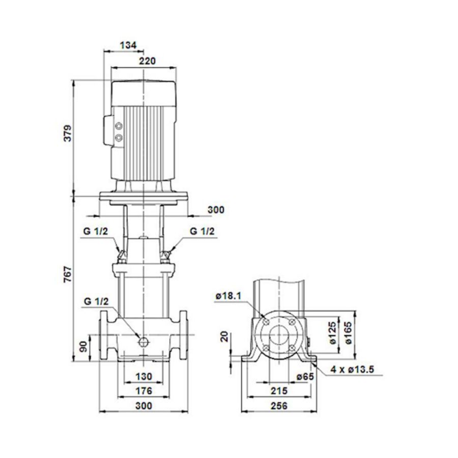 Centrifugaalpomp CR15-09 A-F-A-E-HQQE 3x400D 50 Hz