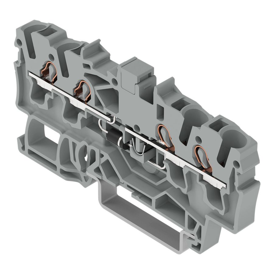 Moduleklem 4-draads met diode 1N4007 grijs VVE=100