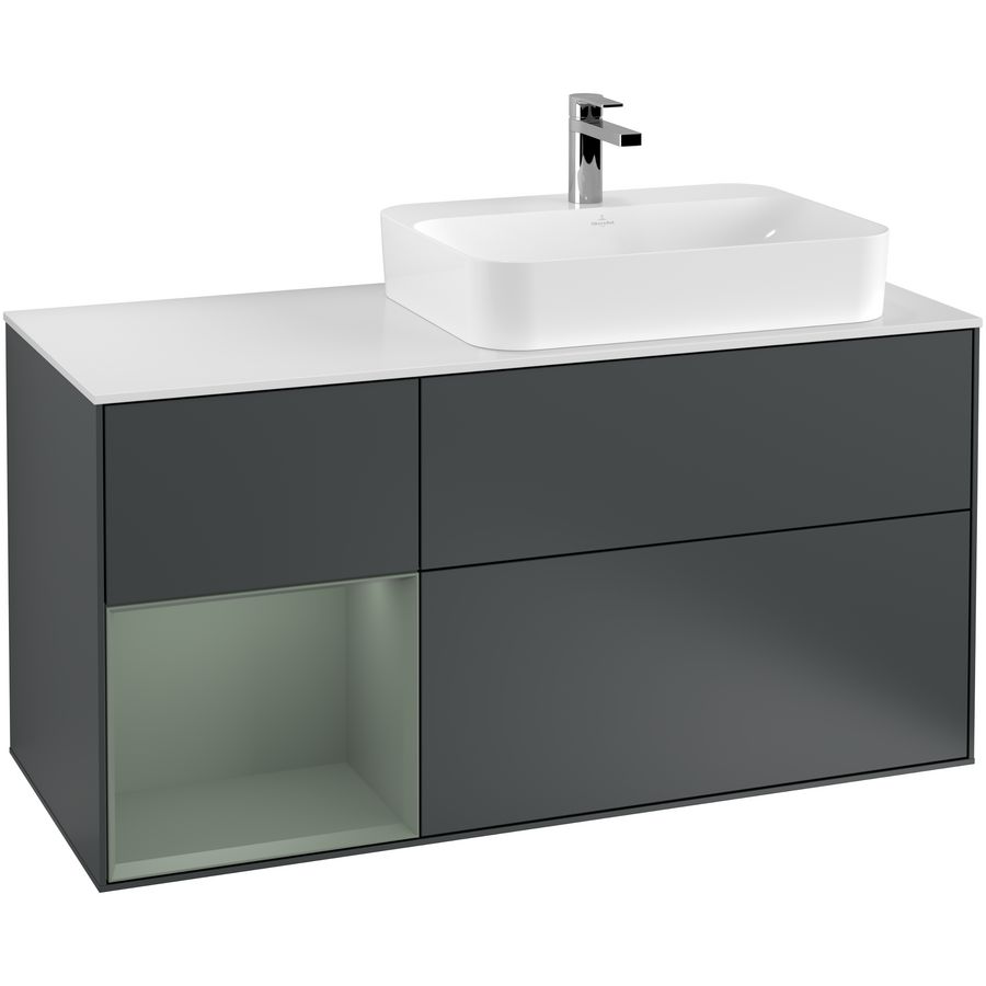 Wastafelonderkast Finion 1200x603x501mm Mid.Blue Matt Lacquer G391GMHG