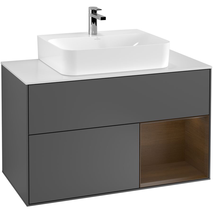 Wastafelonderkast Finion 1000x603x501mm Antr. Matt Lacquer F121GNGK