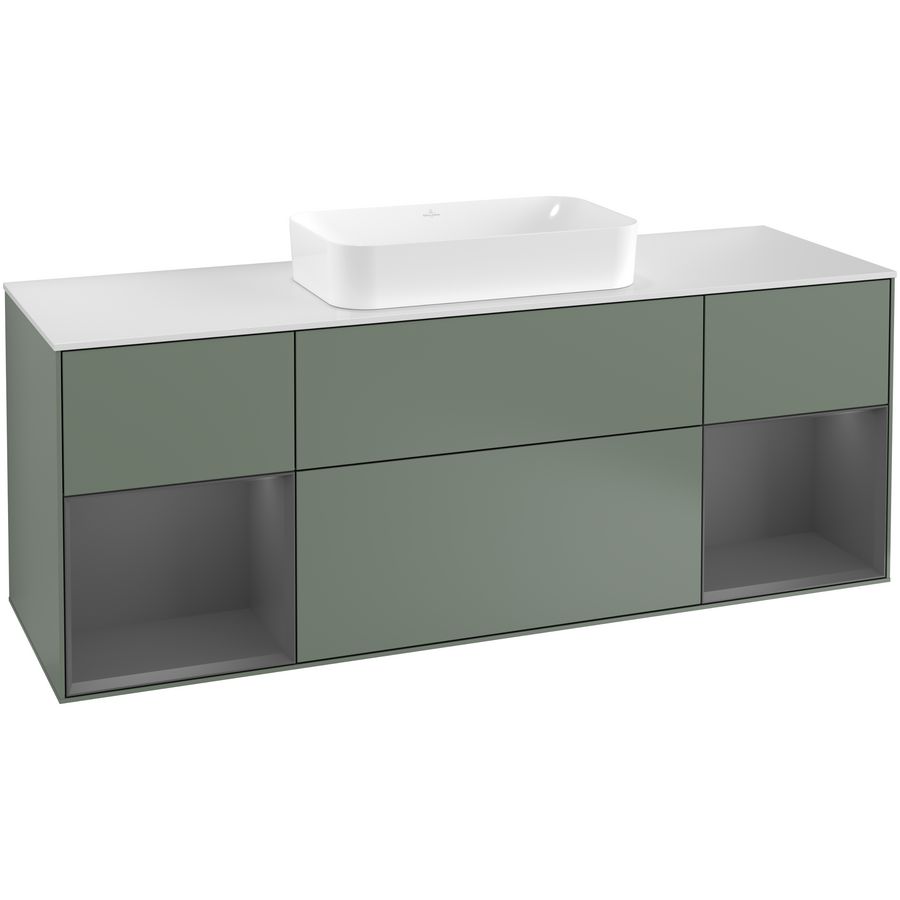 Wastafelonderkast Finion 1600x603x501mm Olive Matt Lacquer G331GKGM