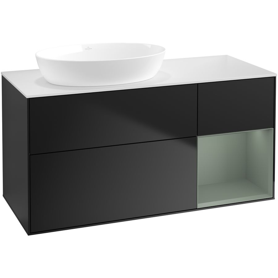 Wastafelonderkast Finion 1200x603x501mm Black Matt Lacquer FA51GMPD