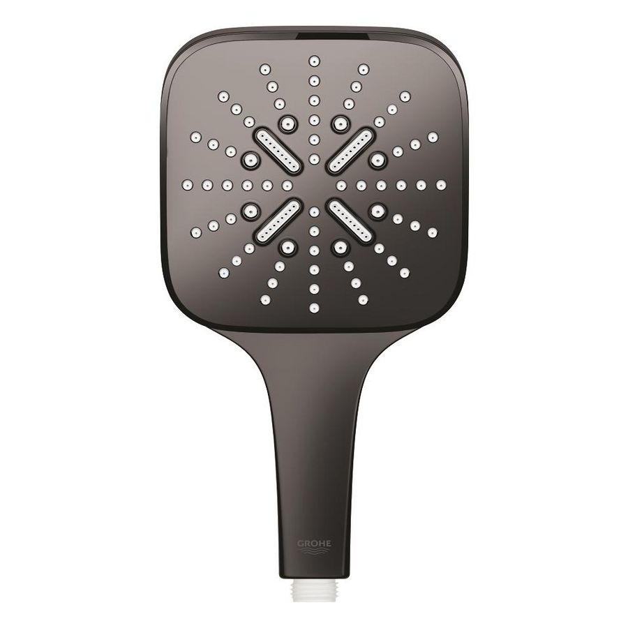 Handdouche rainsh. 130 smartact. cube 3 straalsoorten hard graphite (donker grijs)