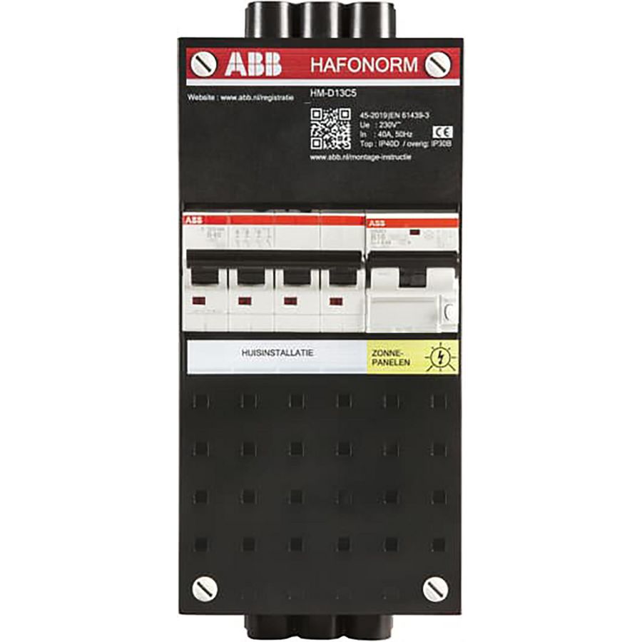 Groepenkast PV aansl PV 16A 1-fase tot max 40A 3-fase