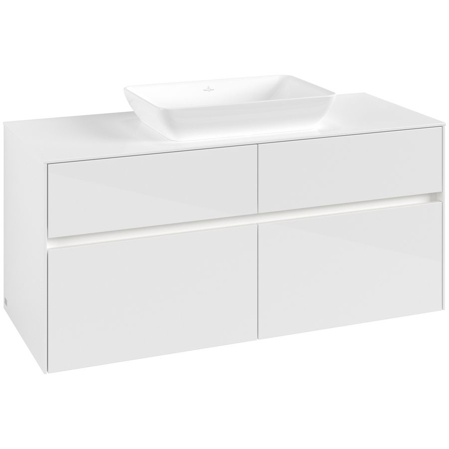Wastafelonderkast Collaro 1200x548x500mm Glossy White C112B0DH