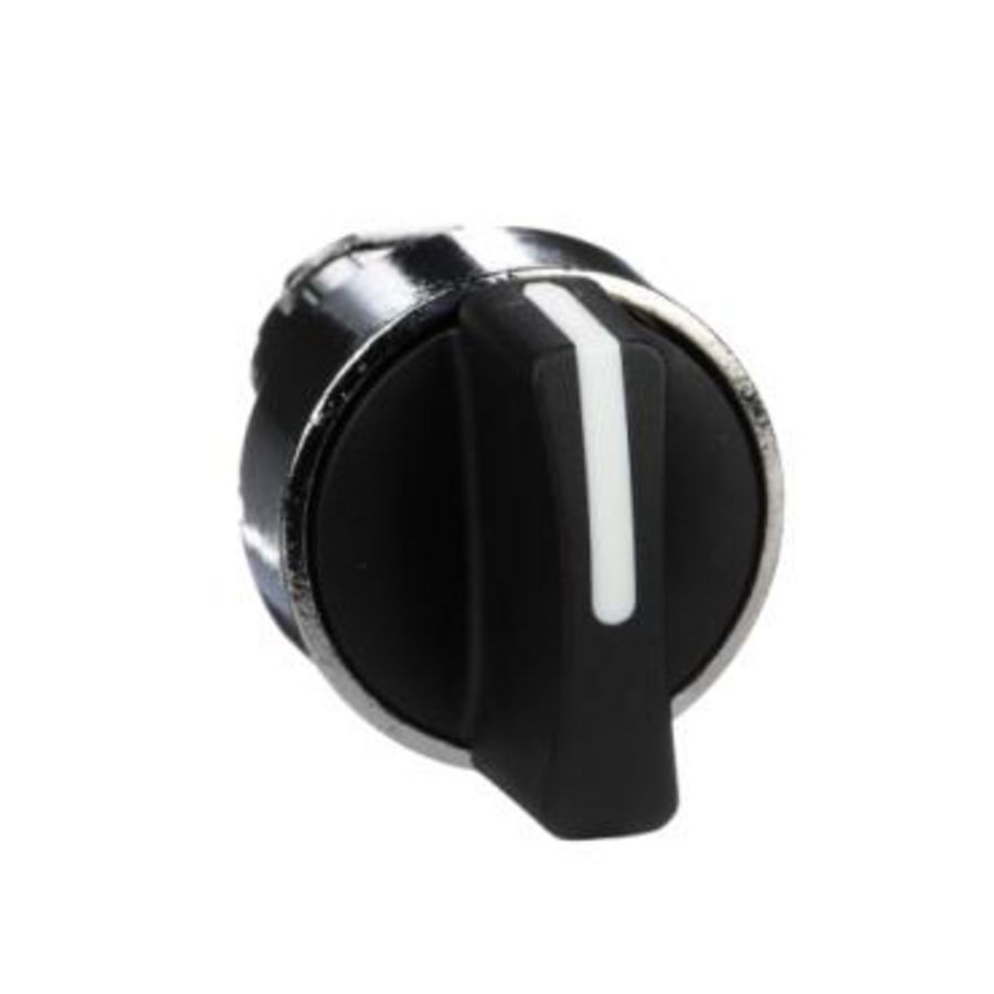 Kop keuzeschakelaar Terugvering 3 standen Ø22mm Zwart