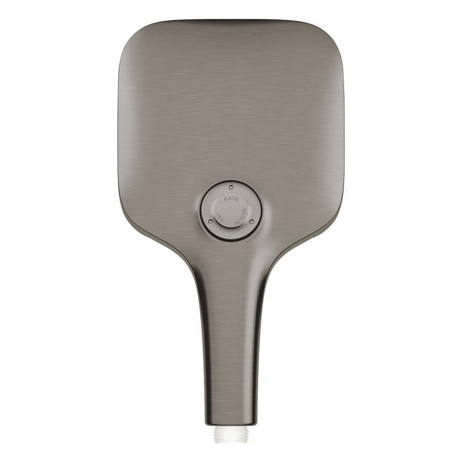 Handdouche rainsh. 130 smartact. cube 3 straalsoorten hard graphite geborsteld (mat donker grijs)