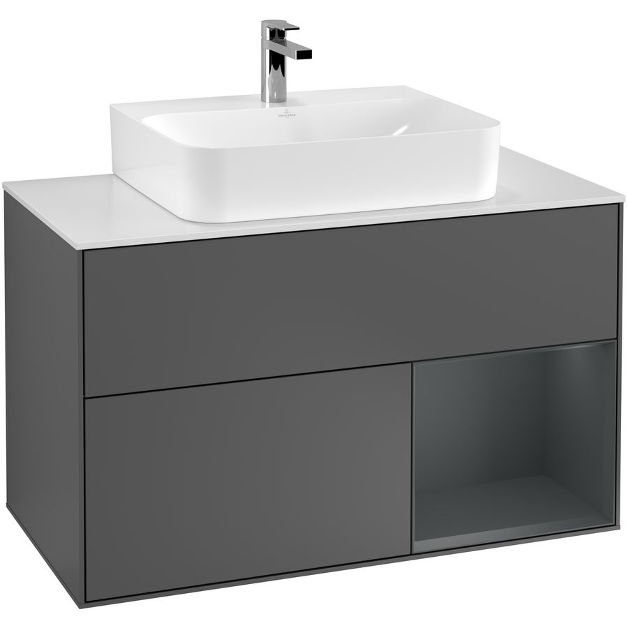 Wastafelonderkast Finion 1000x603x501mm Antr. Matt Lacquer F121HGGK