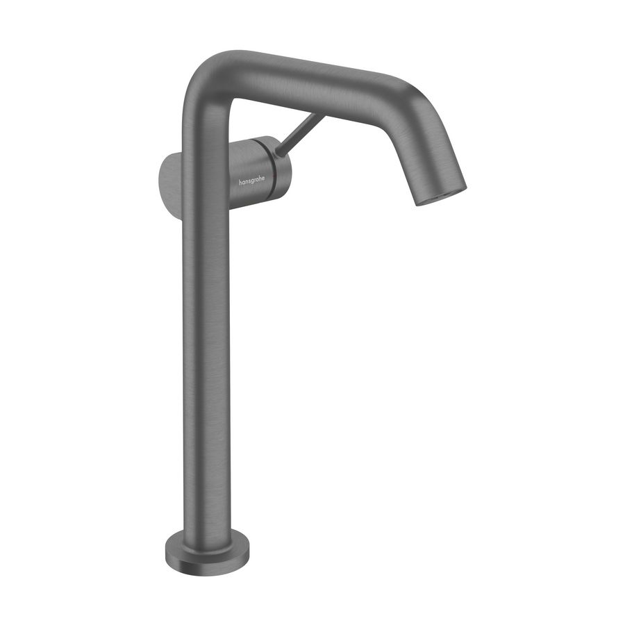 Tecturis S 1-hendel highriser wastafelkraan 240 Fine CoolStart EcoSmart+ voor waskommen met afvoerplug Brushed Black Chrome