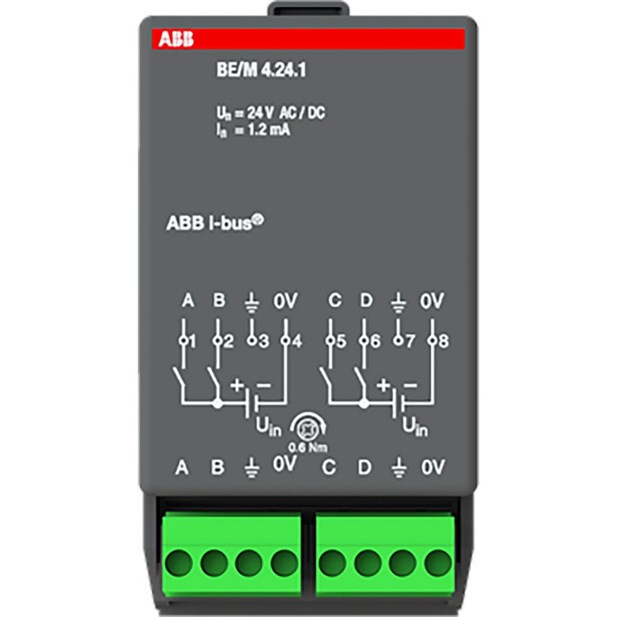 Binaire ingangsmodule KNX 4-voudig 12/24V AC/DC (BE/M4.24.1)