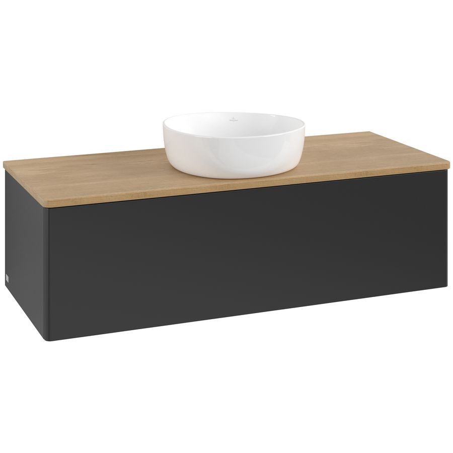 Wastafelonderkast Antao 1200x360x500mm Black Matt Lacquer K32011PD