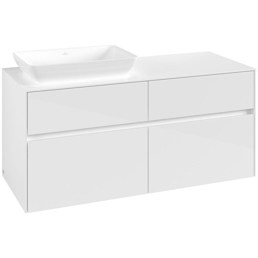 Wastafelonderkast Collaro 1200x548x500mm Glossy White C11300DH