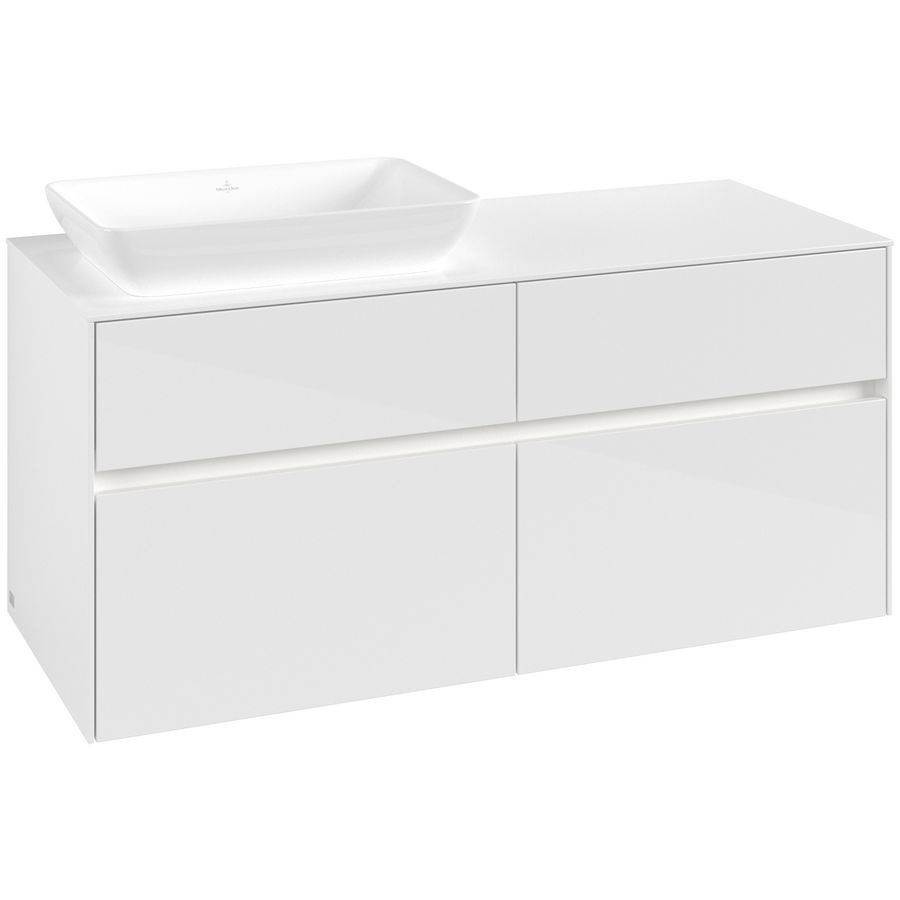 Wastafelonderkast Collaro 1200x548x500mm Glossy White C113B0DH