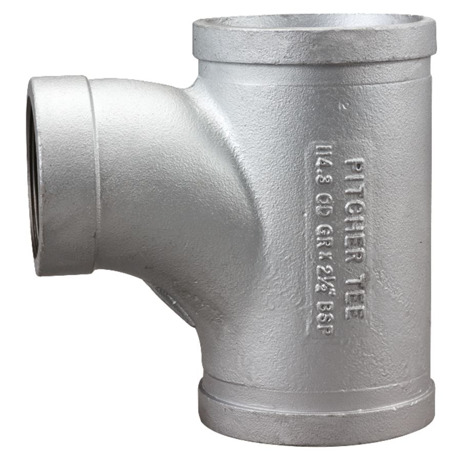 Shurjoint groef T-stuk MFM 88,9xRp2 1/2x88,9mm verzinkt