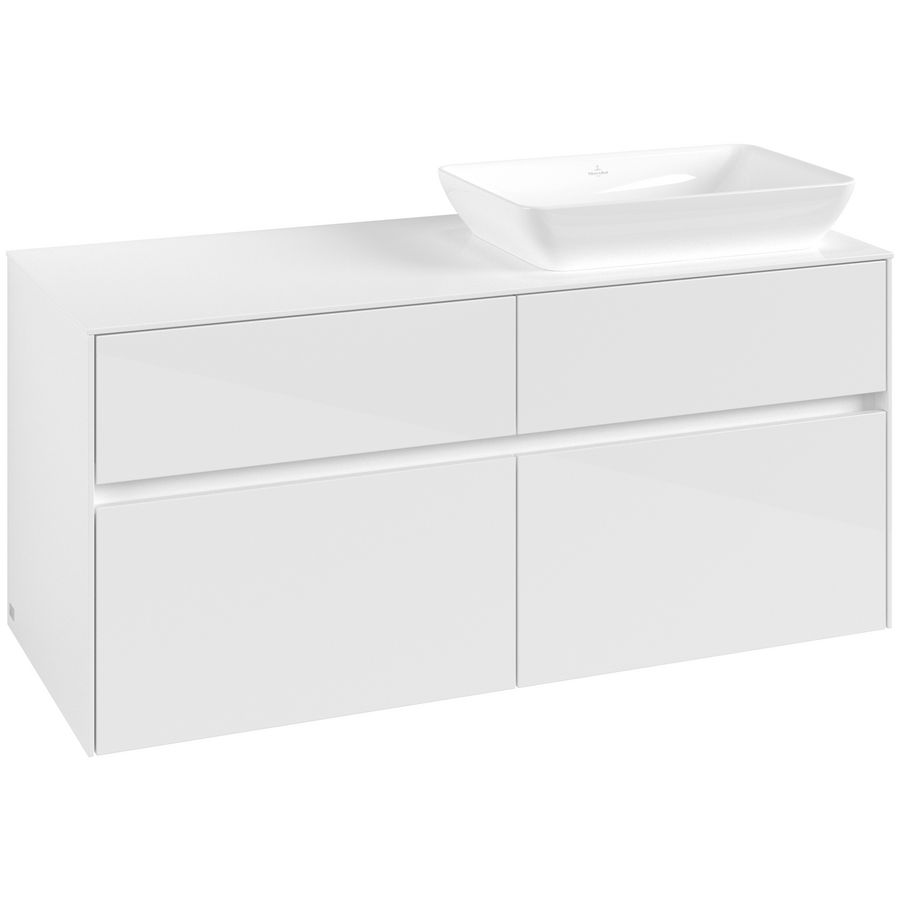 Wastafelonderkast Collaro 1200x548x500mm Glossy White C11400DH