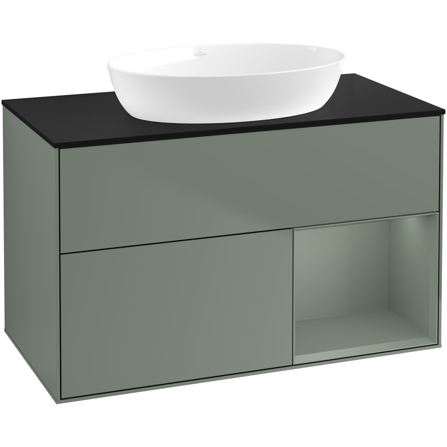 Wastafelonderkast Finion 1000x603x501mm Olive Matt Lacquer FA22GMGM
