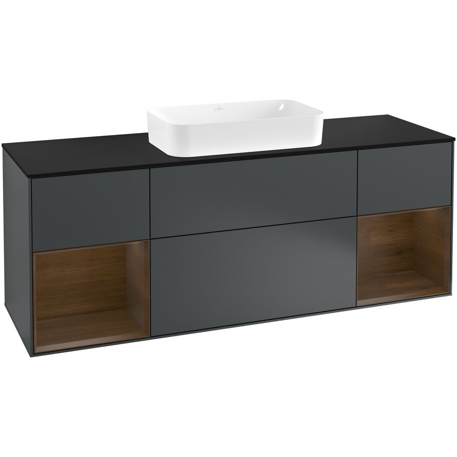 Wastafelonderkast Finion 1600x603x501mm Mid.Blue Matt Lacquer G332GNHG