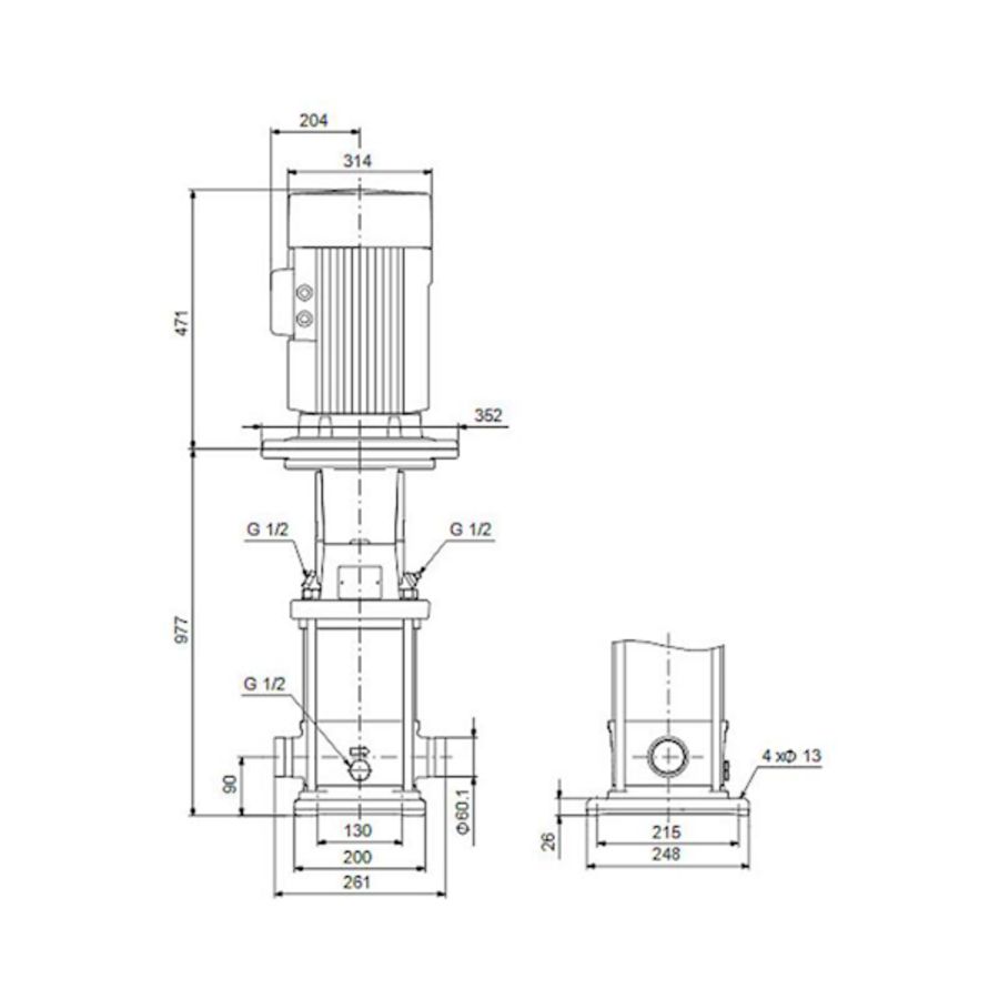 Centrifugaalpomp CRN15-12 A-P-G-V-HQQV 3x400/690 50 Hz